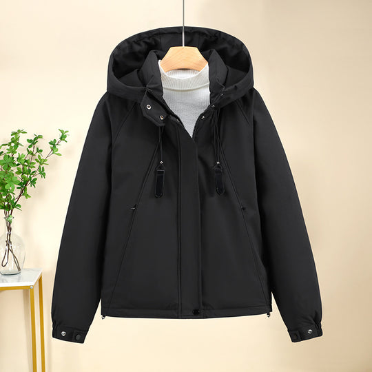 Damen Funktionale Softshelljacke mit verstellbarer Kapuze und hochwertigen Reißverschlüssen R&B