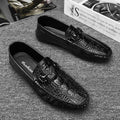 Herren Mokassins im eleganten Krokodilleder-Look