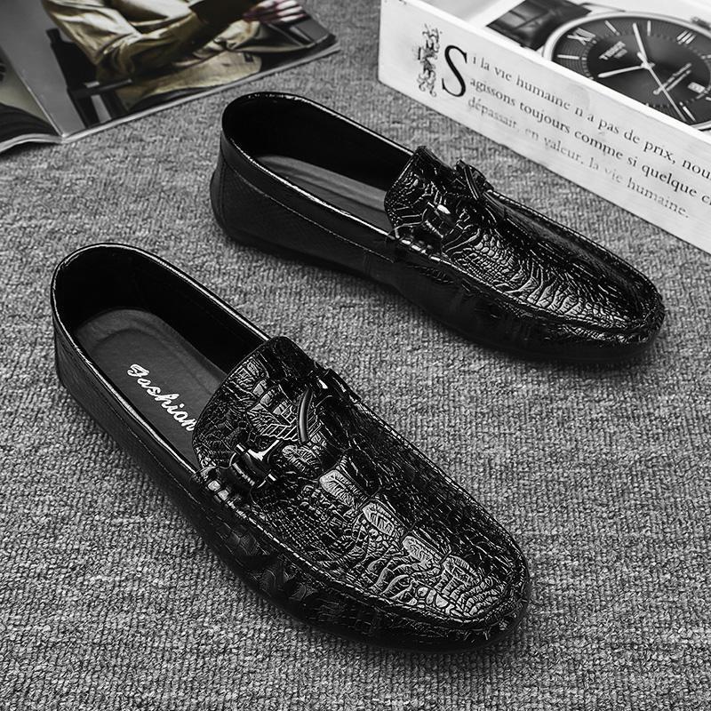 Herren Mokassins im eleganten Krokodilleder-Look