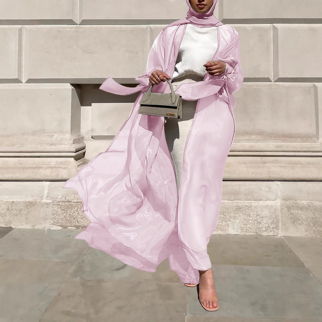 Damen Luftige Kimono-Jacke mit filigranem Design und weiten Ärmeln R&B