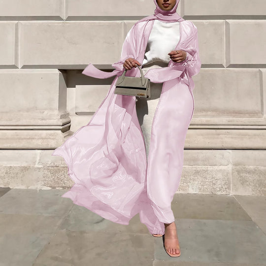 Damen Luftige Kimono-Jacke mit filigranem Design und weiten Ärmeln R&B