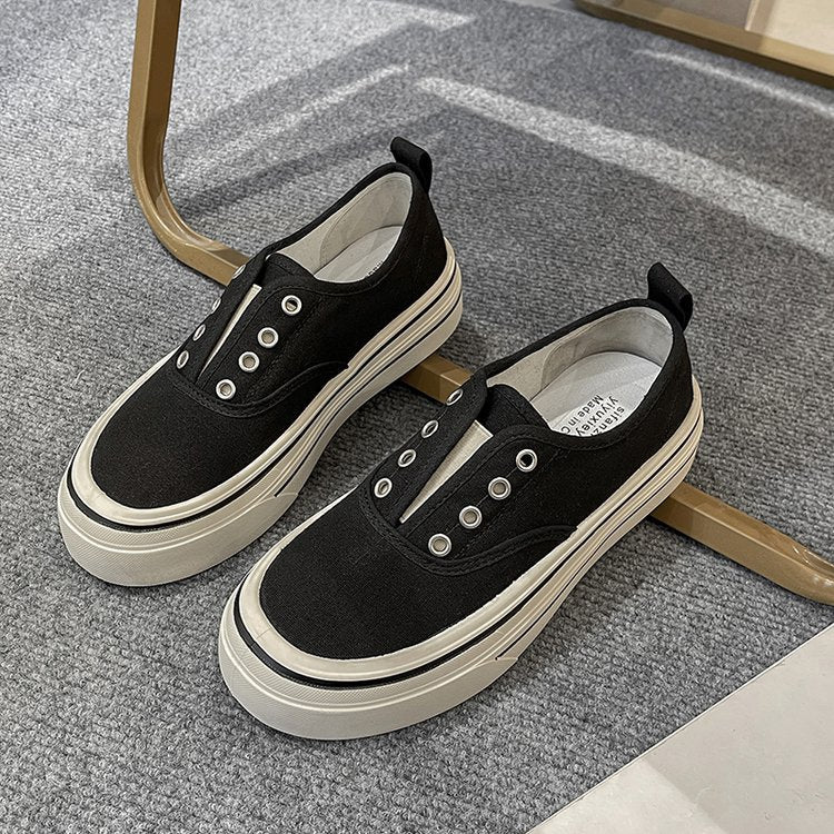 Damen modische Slip-On Sneakers mit verstärkter Sohle und atmungsaktivem Obermaterial R&B