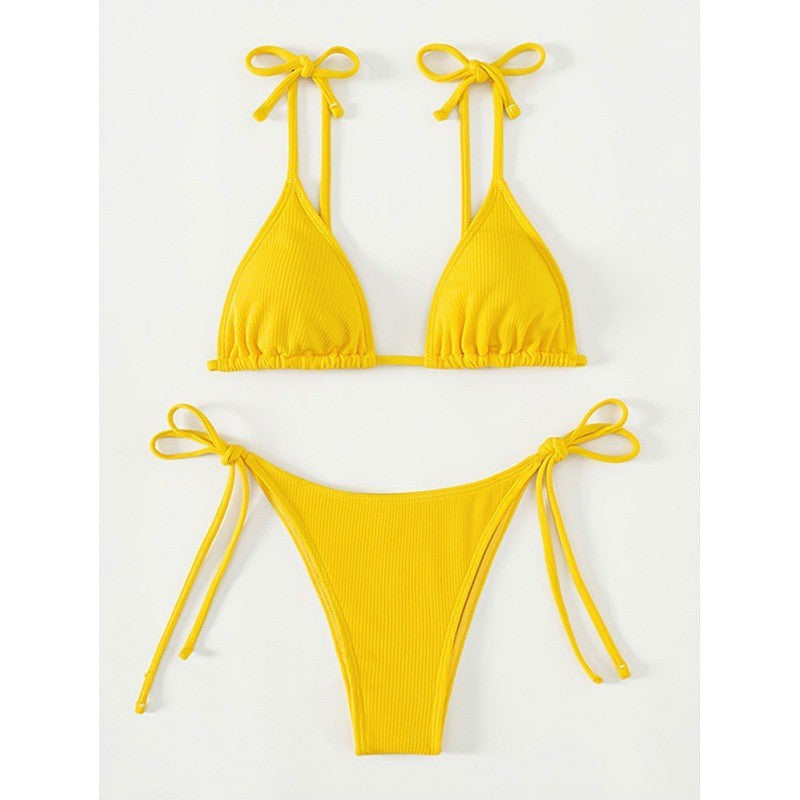 Damen Triangel-Bikini mit verspielten Bindebändern R&B