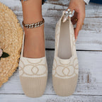 Damen elegante Slip-On Ballerinas mit modischem Strickdesign R&B