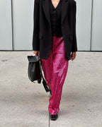 Damen Glitzernde Palazzo-Hose R&B