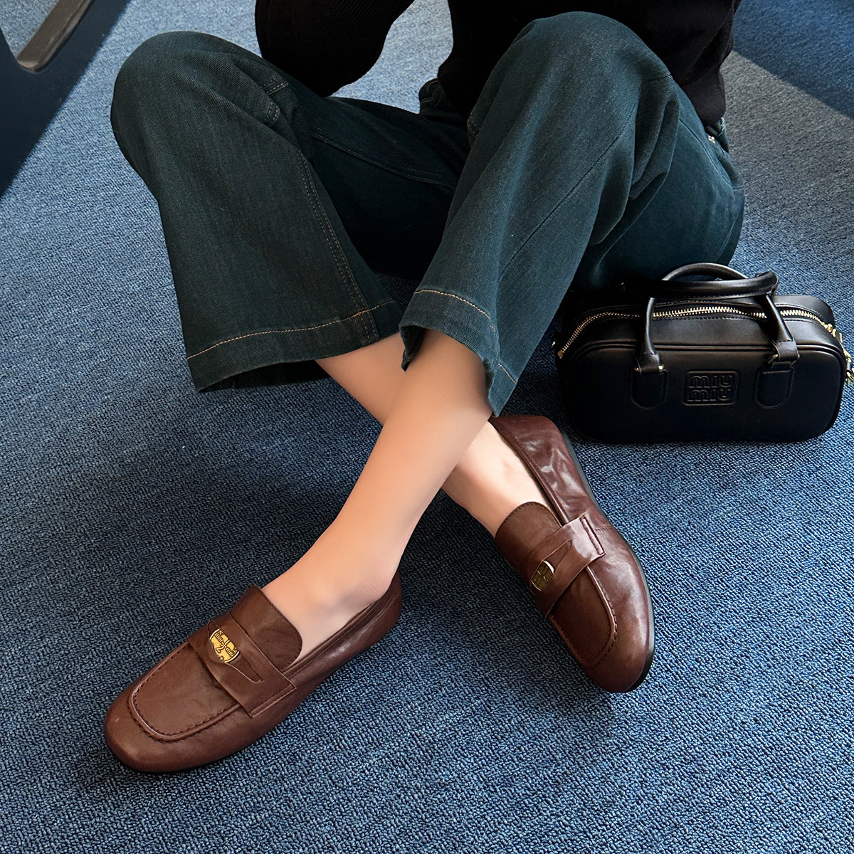 Damen Elegante Mokassins mit modischem Riemen und komfortabler Innensohle R&B