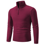 Herren modischer Rollkragenpullover mit Zipper und feiner Strickstruktur R&B