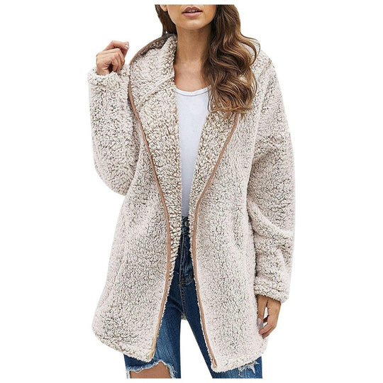 Damen kuschelige Fleecejacke mit weitem Schnitt und hochwertiger Verarbeitung R&B