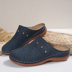 Damen modische Clogs mit luftiger Perforation und eleganter Verzierung R&B