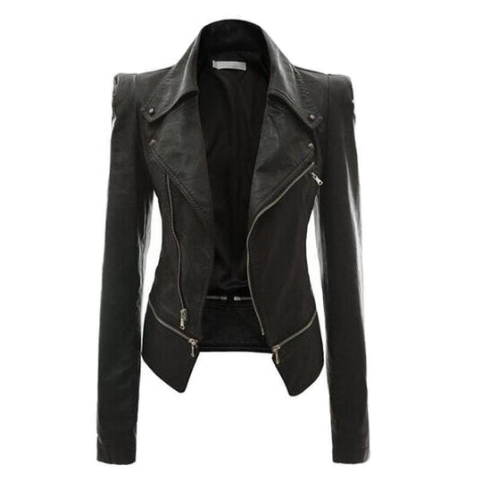 Damen jacke mit asymmetrischem Reißverschluss und stilvollen Zipper-Details R&B