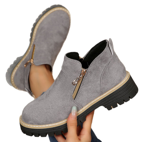 Damen Modische und bequeme Stiefeletten mit Reißverschluss R&B