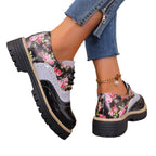 Damen Floral-Mokassins mit rutschfester Sohle und modischem Kontrasteinsatz R&B