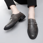 Herren Elegante Leder Slipper mit Schnalle R&B