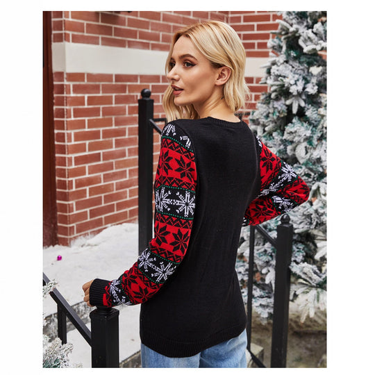 Damen Weihnachtspullover mit festlichem Santa-Motiv und glänzenden Details R&B
