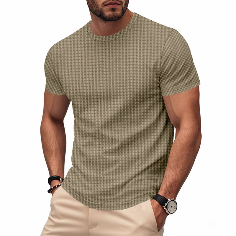Herren Kurzarm T-Shirt mit strukturiertem Design und atmungsaktiver Baumwolle R&B