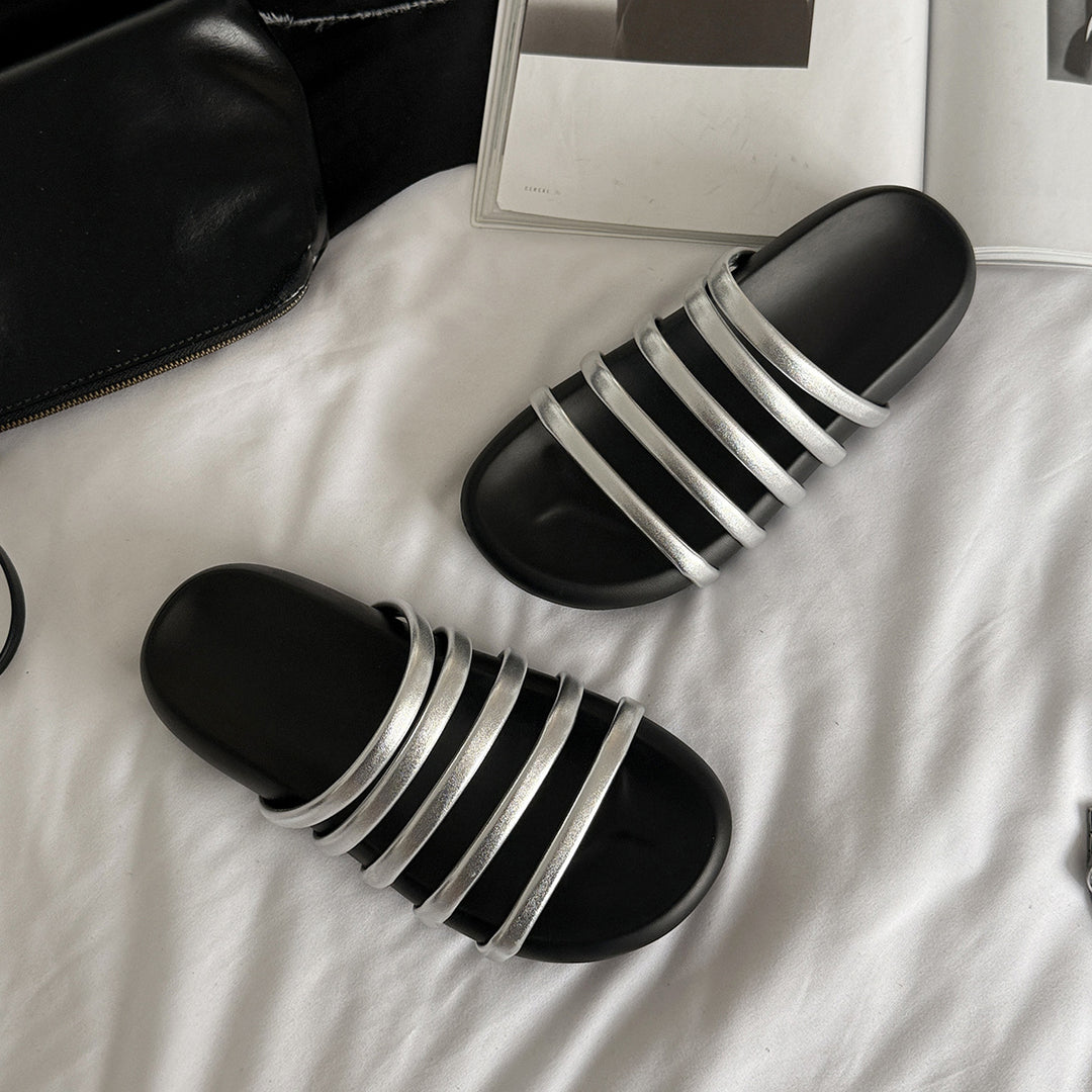 Damen modische Riemensandalen mit ergonomischem Fußbett R&B
