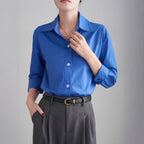 Hemdbluse Damen lässig mit modernem Kragen