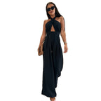 Damen Halter Neck Cutout Jumpsuit