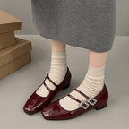 Damen Ballerinas mit dekorativen Riemchen und modischem Glanz R&B