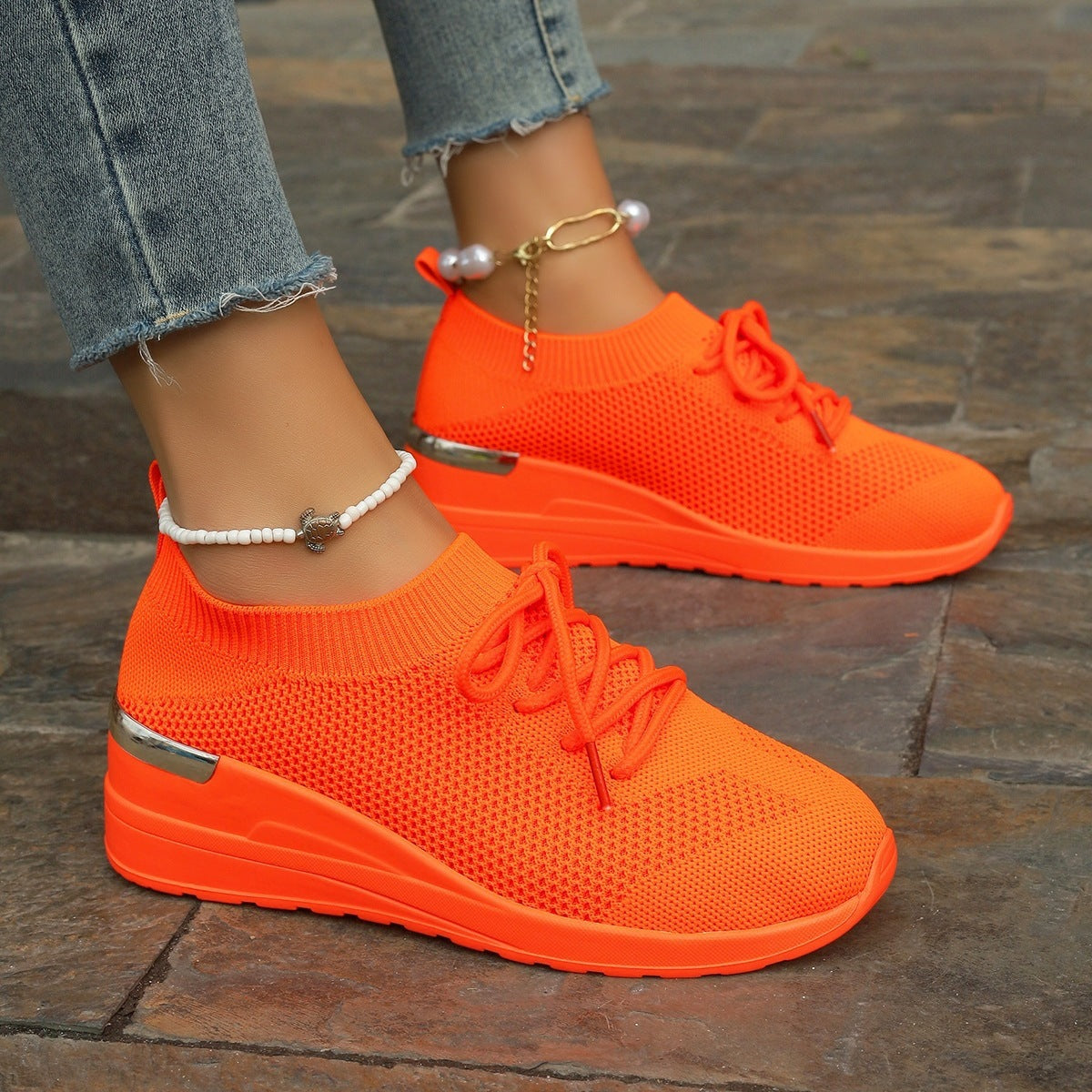 Damen Sportliche Sneaker mit innovativem Strickdesign R&B
