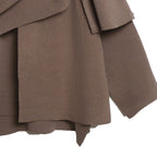 Damen gemütlicher Strickponcho mit raffinierten Drapierungen R&B
