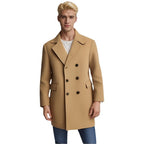 Herren eleganter Doppelreiher-Mantel aus weichem Material R&B