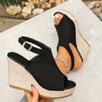 Damen Wedge-Sandalen mit modischem Camouflage-Design und komfortablem Fußbett R&B