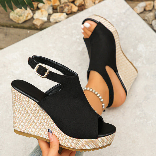 Damen Wedge-Sandalen mit modischem Camouflage-Design und komfortablem Fußbett R&B