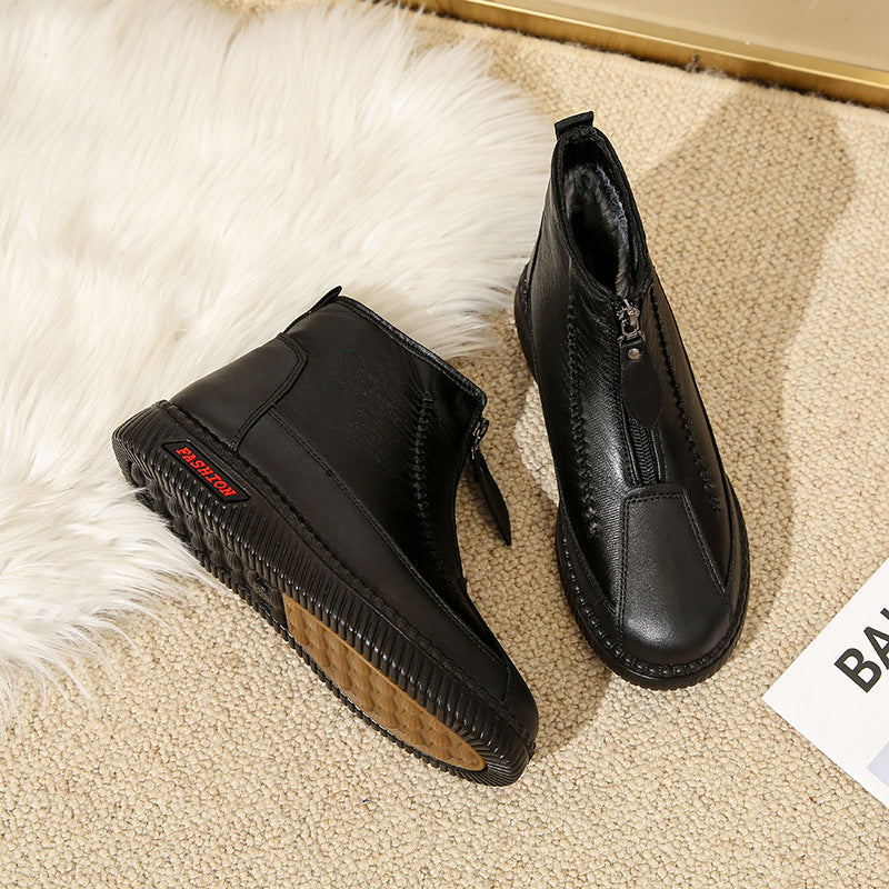 Damen modische Stiefel mit seitlichem Reißverschluss und bequemer Sohle