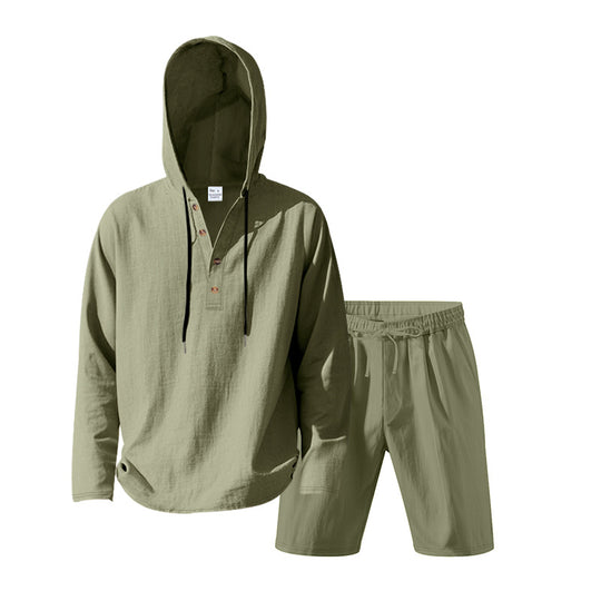 Herren lässiges Freizeit-Set mit Hoodie und Shorts R&B