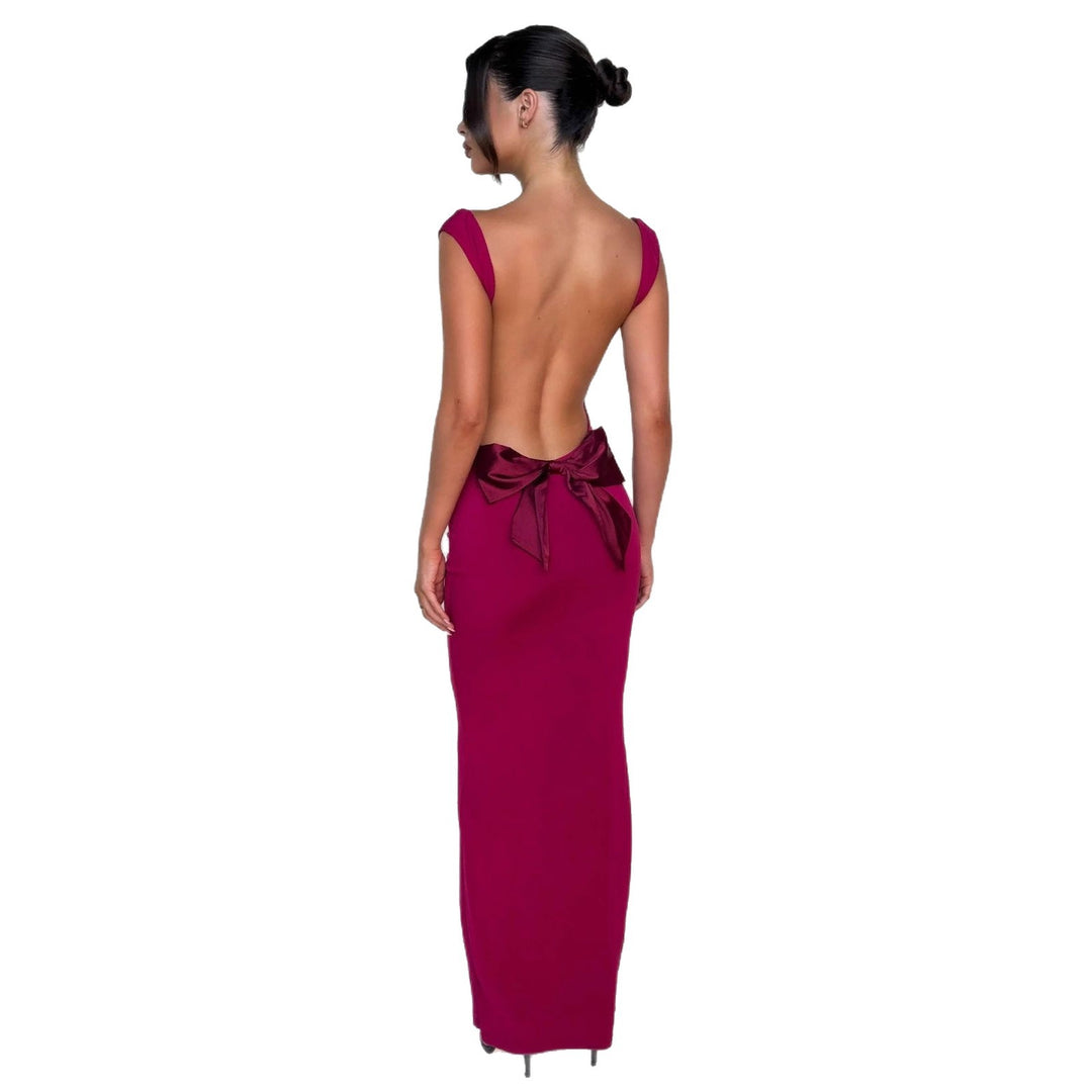 Damen nan körperbetontes Abendkleid mit quadratischem Ausschnitt und breiten Trägern R&B