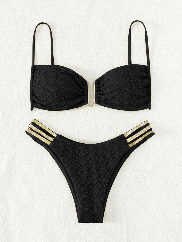 Damen Push-Up Bikini mit raffiniertem Schnürdetail R&B