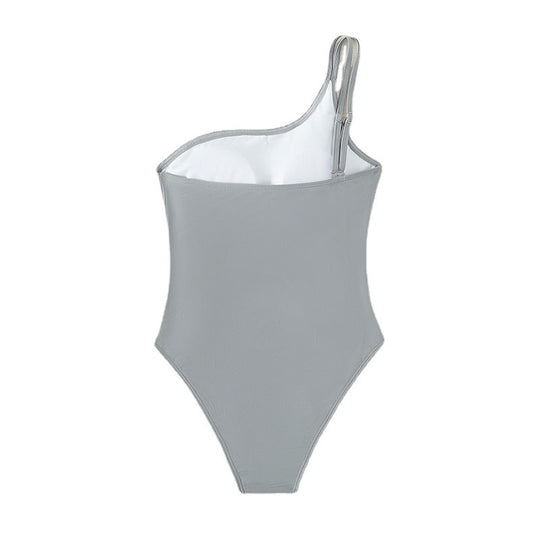 Damen asymmetrischer Cut-Out Einteiler Badeanzug R&B