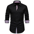 Herren elegantes Langarmhemd mit modernen Karodetails R&B