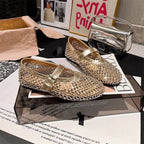 Damen Funktionsfähige Ballerinas mit glamouröser Blink-Applikation R&B