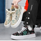 Damen Sneakers mit kunstvollem Muster und bequemer Sohle