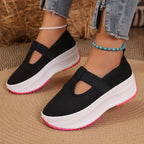 Damen Plateau-Sneaker im sportlich-eleganten Design mit elastischem Riemchen R&B