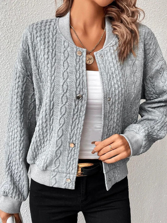 Damen Lässige Strickjacke mit strukturierter Oberfläche und Knopfleiste R&B