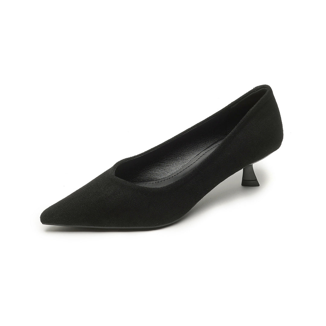 Damen elegante Pumps mit spitzem Zehenbereich und modischem Blockabsatz R&B