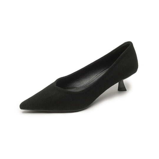 Damen elegante Pumps mit spitzem Zehenbereich und modischem Blockabsatz R&B