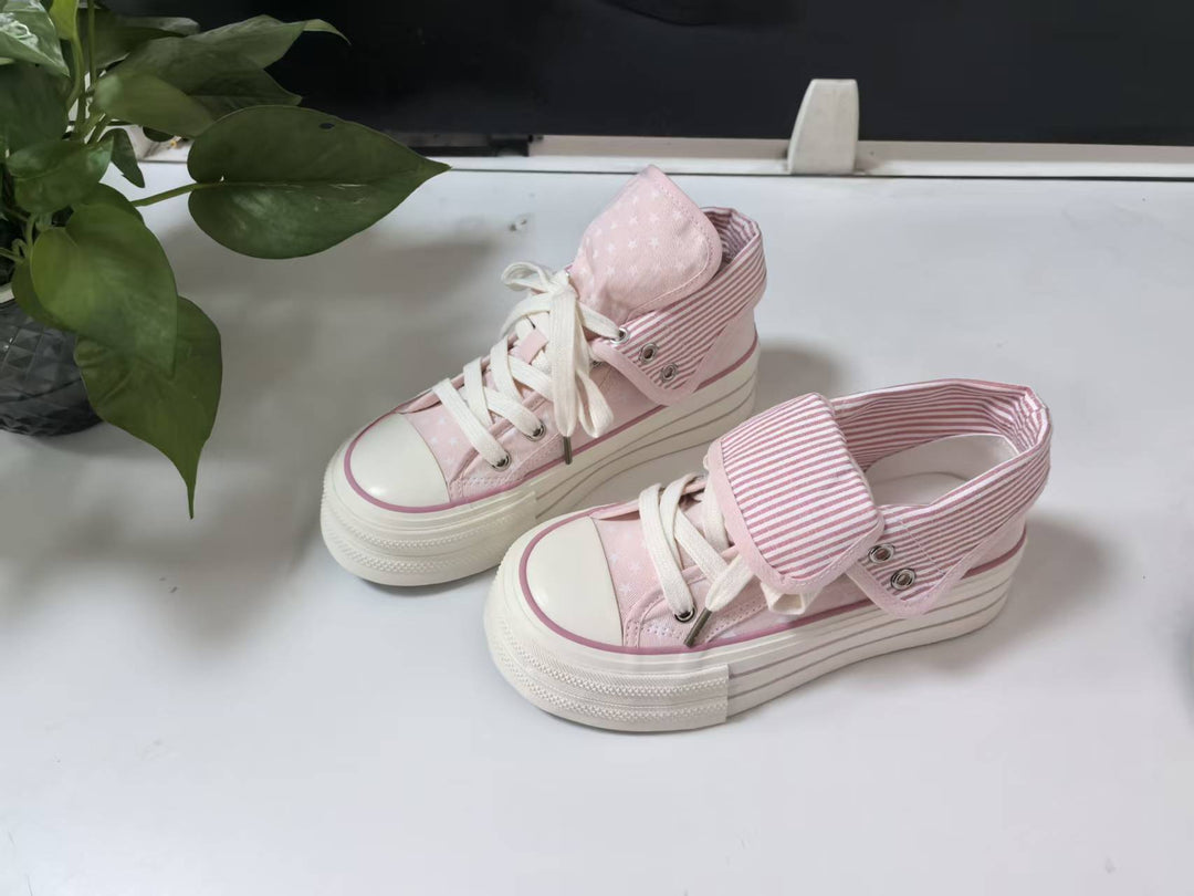 Damen Lässige Sneakers mit abnehmbaren Kragen und einzigartigem Sternenmuster R&B