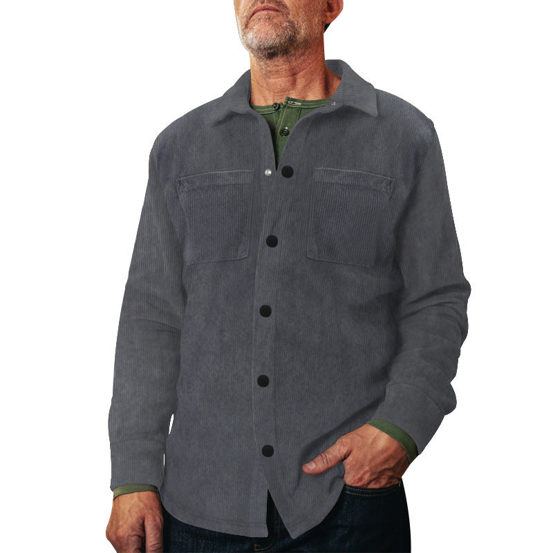 Herren leichte Baumwolljacke mit doppelten Brusttaschen R&B