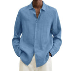 Herren nan leichtes Leinenhemd mit klassischem Kragen und lässigem Relaxed Fit R&B
