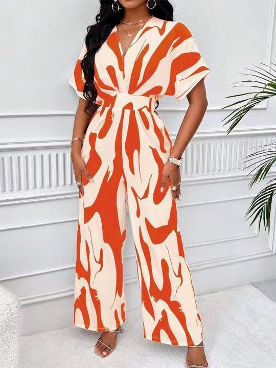 Damen Elegantes und modernes Jumpsuit mit abstraktem Muster R&B