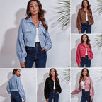 Damen Trendige Blousonjacke mit weiten Ärmeln und Rippstrickdetails R&B