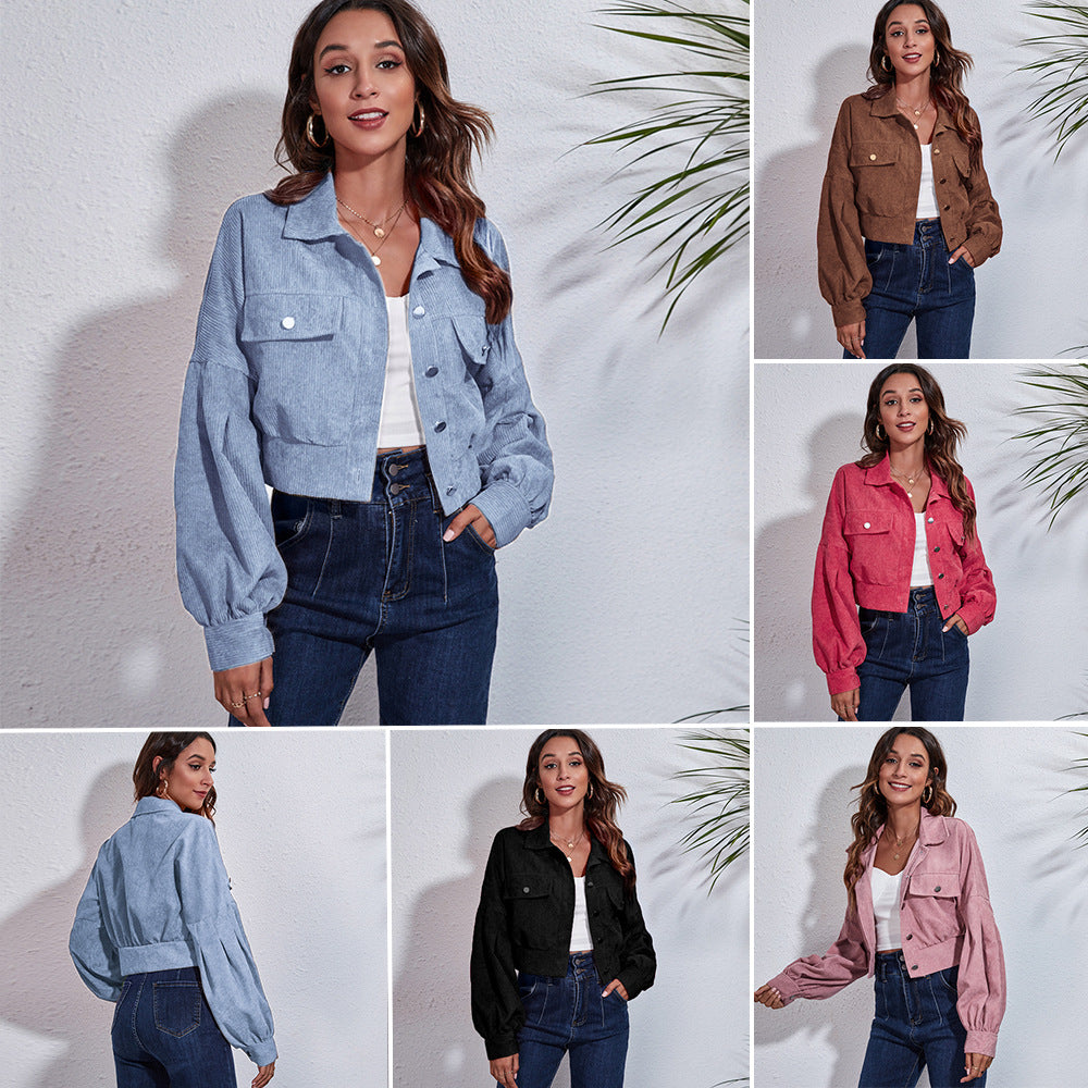 Damen Trendige Blousonjacke mit weiten Ärmeln und Rippstrickdetails R&B