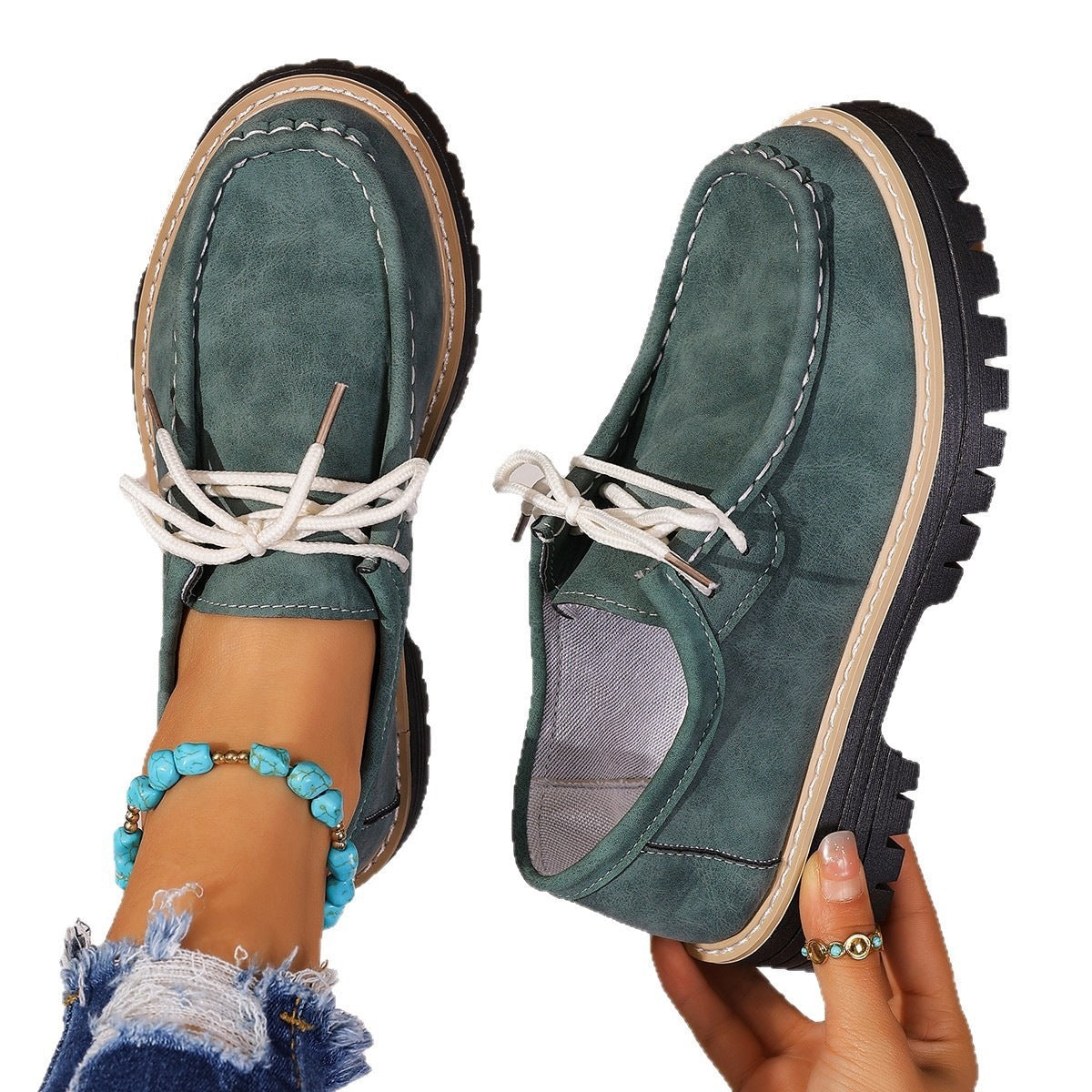 Damen Sportliche Mokassins mit robustem Profil und modischen Details R&B