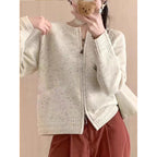 Damen Strickjacke Mit Einem Modernen Reißverschluss Und Gerippten Abschlüssen R&B