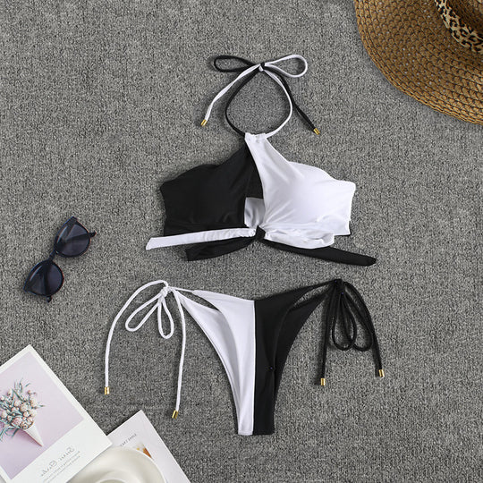 Damen Asymmetrischer Cut-Out Bikini mit verstellbarem Bindesystem R&B