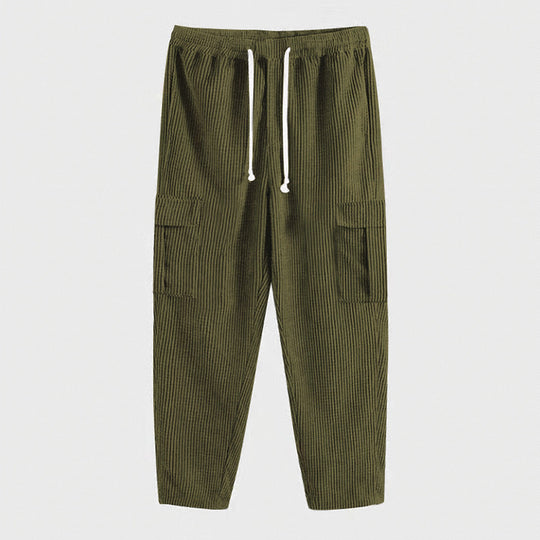Damen lässige Freizeithose mit praktischen Cargo-Taschen und elastischem Bund R&B